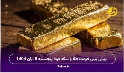 پیش بینی قیمت طلا و سکه فردا پنجشنبه 8 آبان 1404