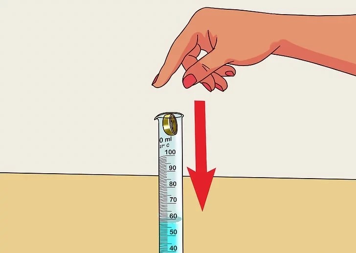روشهای شناسایی طلای آب شده تقلبی با تست چگانی - گام دوم محاسبه حجم طلا