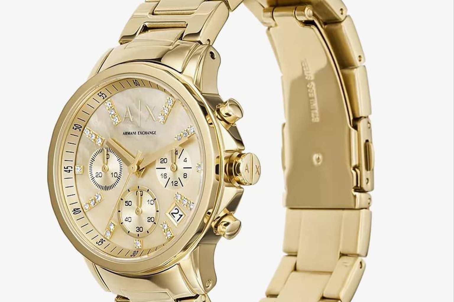 ساعت طلایی Armani Exchange Gold Plated Watch