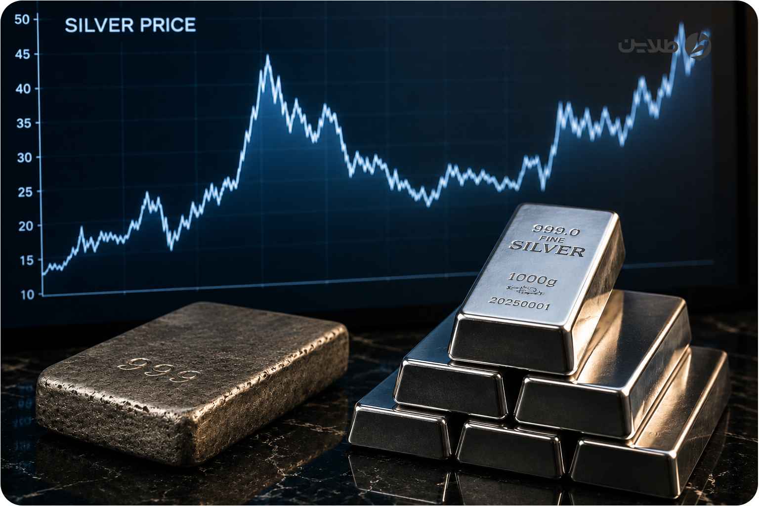قیمت انس نقره در بیست سال گذشته