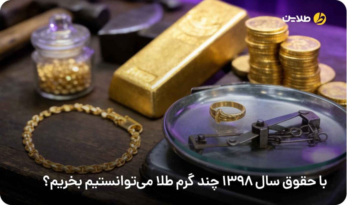 با حقوق سال 1398 چند گرم طلا می‌توانستیم بخریم
